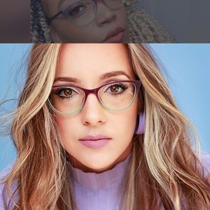 Grey clear white cat eye eyeglasses frames